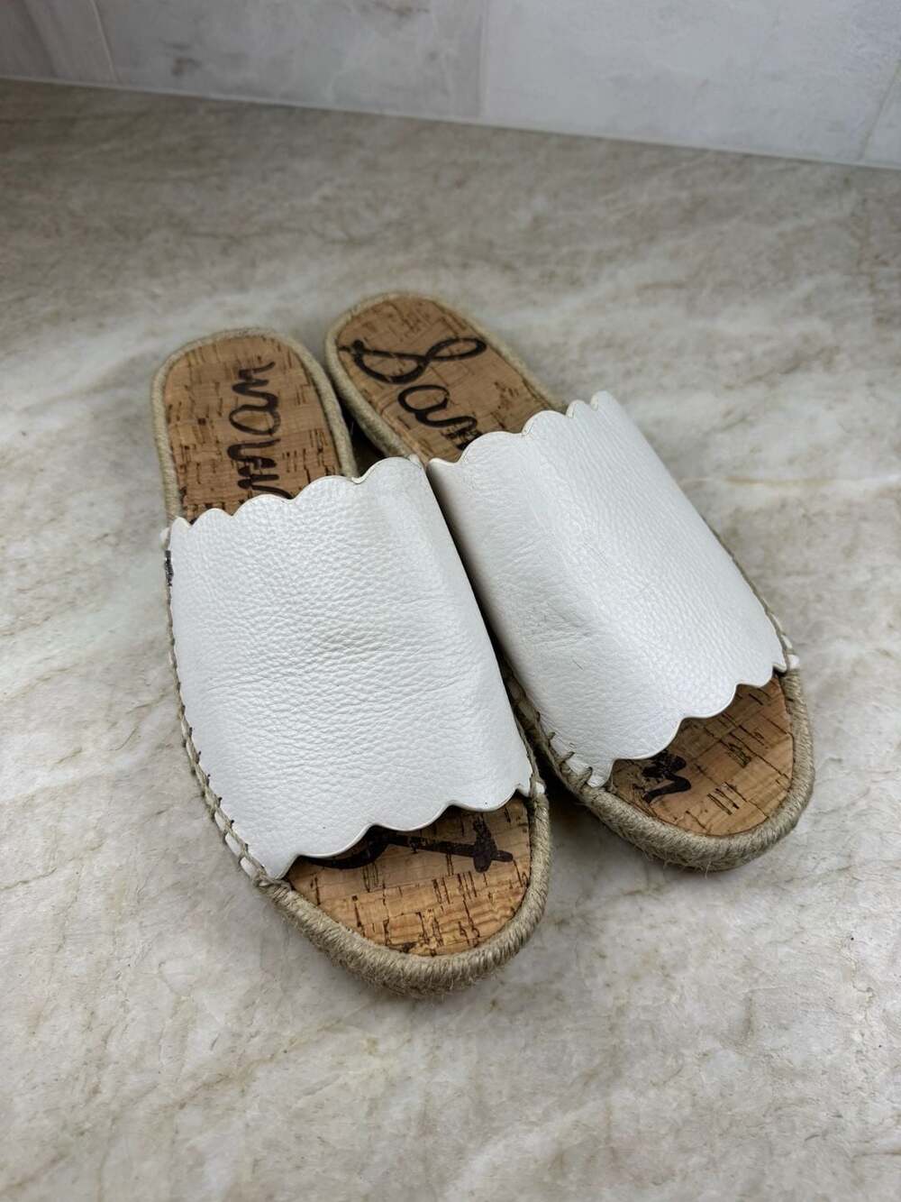 Sam Edelman Andy Leather Slide Bright White – Size 8M